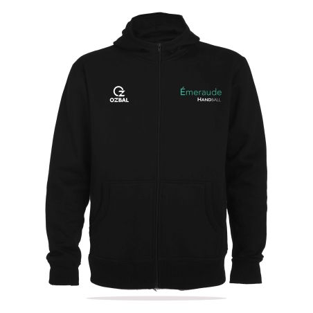 SWEAT ZIPPÉ CAPUCHE COTON Enfant- R6421E - EMERAUDE HANDBALL