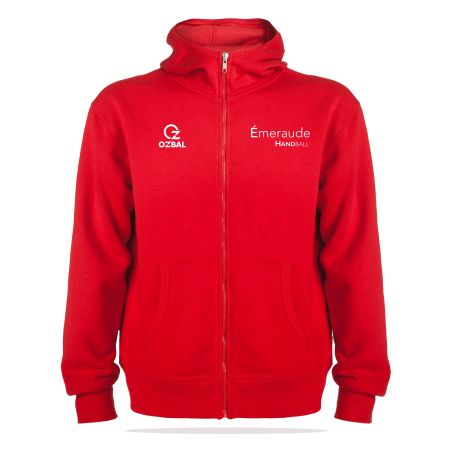 SWEAT ZIPPÉ CAPUCHE COTON Enfant- R6421E - EMERAUDE HANDBALL