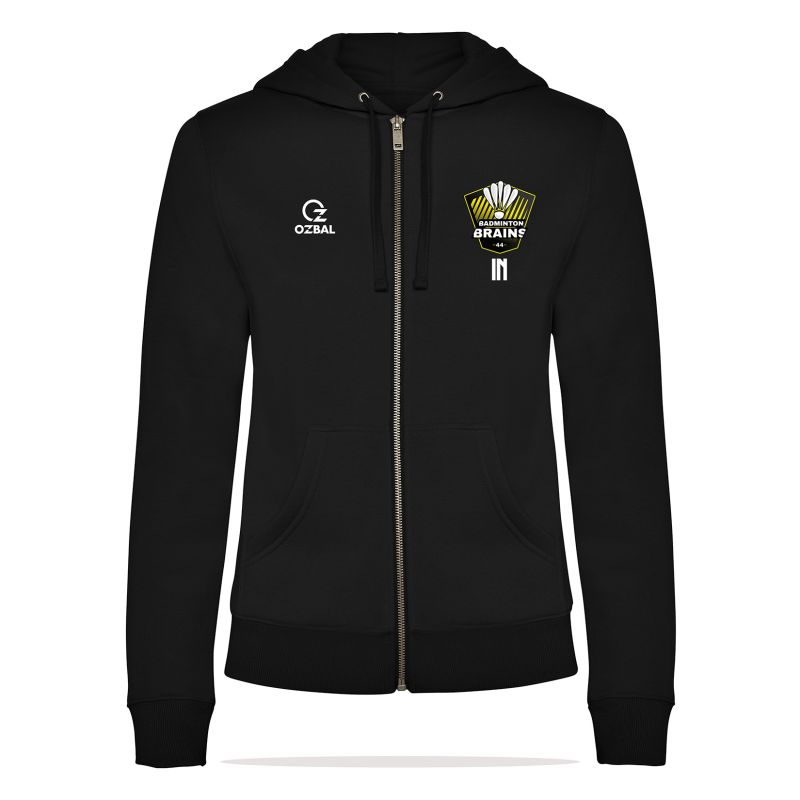 SWEAT ZIPPÉ CAPUCHE COTON Femme - R6425 - BRAINS BADMINTON