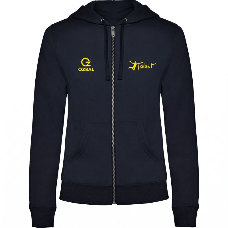 SWEAT ZIPPÉ CAPUCHE COTON BRODÉ Femme - R6425 - HBC TALANT