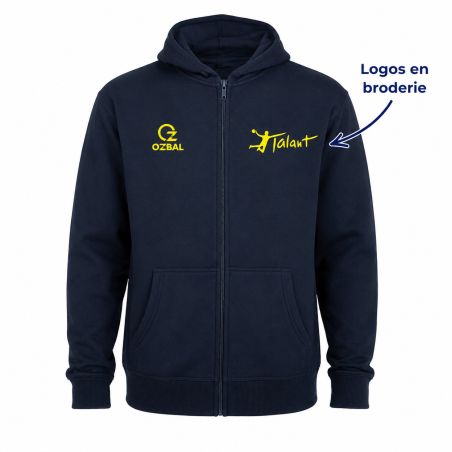 SWEAT ZIPPÉ CAPUCHE COTON BRODÉ Homme / Enfant - R6421H/E - HBC TALANT