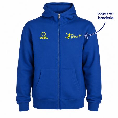 SWEAT ZIPPÉ CAPUCHE COTON BRODÉ Adulte / Enfant - R6421H/E - HBC TALANT