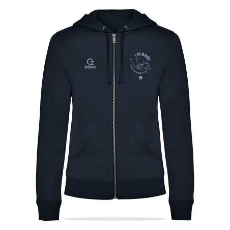 SWEAT ZIPPÉ CAPUCHE COTON Femme - R6425 - PORNIC BADMINTON