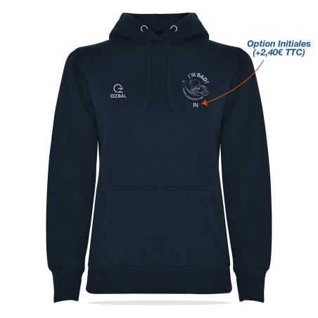 SWEAT CAPUCHE COTON Femme - R1068F - PORNIC BADMINTON