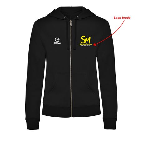 SWEAT ZIPPÉ CAPUCHE COTON BRODÉ Femme - R6425 - STADE MONTOIS VOLLEY