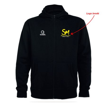 SWEAT ZIPPÉ CAPUCHE COTON BRODÉ  Homme / Enfant - R6421H/E - STADE MONTOIS VOLLEY