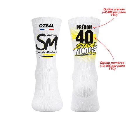 CHAUSSETTES MI-HAUTES CUSTOM Sublimées - HYOZ-800H - STADE MONTOIS VOLLEY