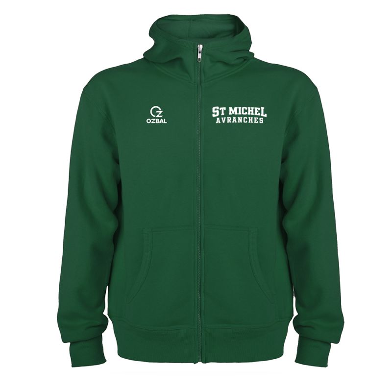 SWEAT ZIPPÉ CAPUCHE COTON BRODÉ UNISEXE - R6421 - ST MICHEL D'AVRANCHES BASKET