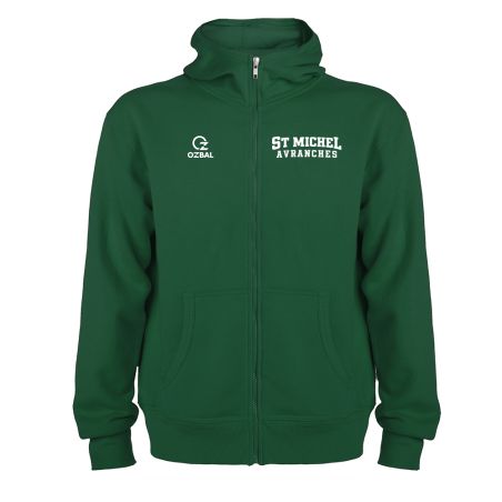 SWEAT ZIPPÉ CAPUCHE COTON BRODÉ UNISEXE - R6421 - ST MICHEL D'AVRANCHES BASKET