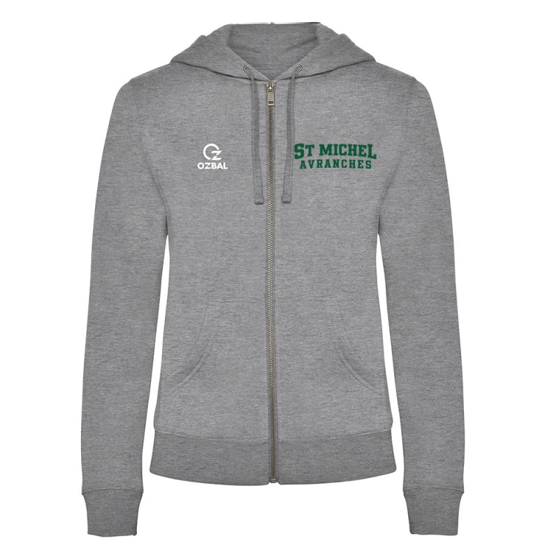 SWEAT ZIPPÉ CAPUCHE COTON BRODÉ Femme - R6425 - ST MICHEL D'AVRANCHES BASKET