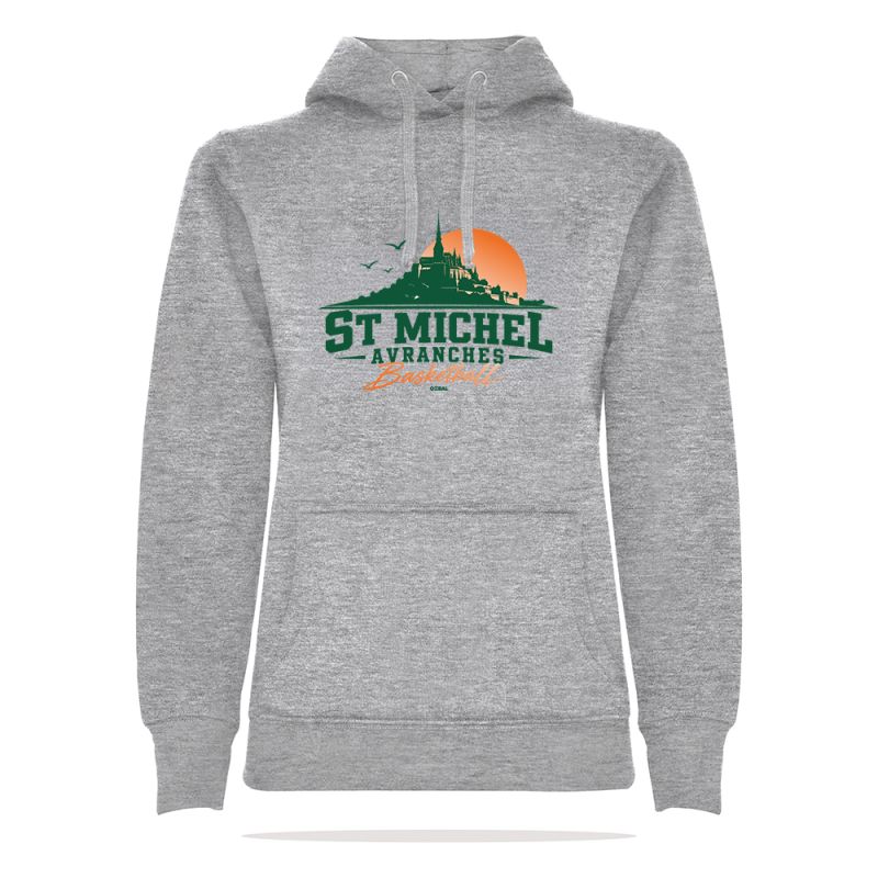 SWEAT CAPUCHE COTON Femme - R1068F - ST MICHEL D'AVRANCHES BASKET