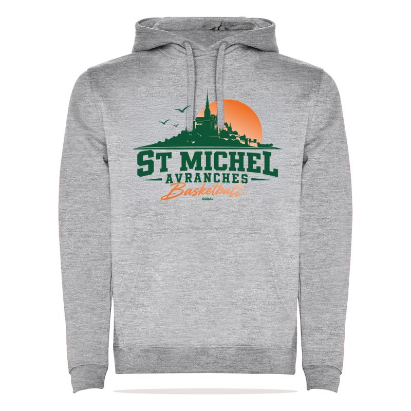 SWEAT COTON CAPUCHE  Homme / Enfant - R1067H/E -ST MICHEL D'AVRANCHES BASKET