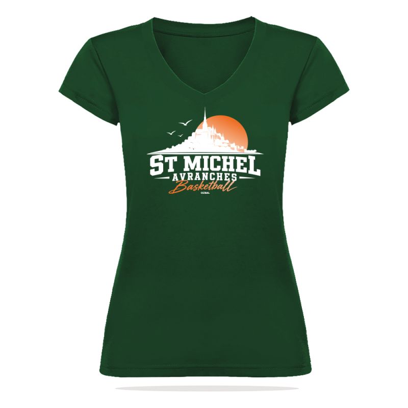 T-SHIRT COTON 155g Femme - R6627/R6646 - ST MICHEL D'AVRANCHES BASKET
